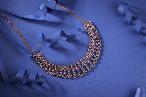Krishna Jewels — certified diamond and gold necklace set