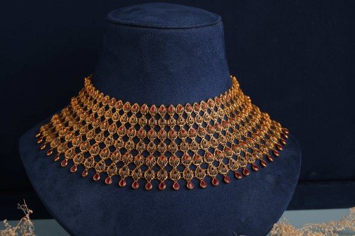 Krishna Jewels — traditional Malabar palakka gold choker set
